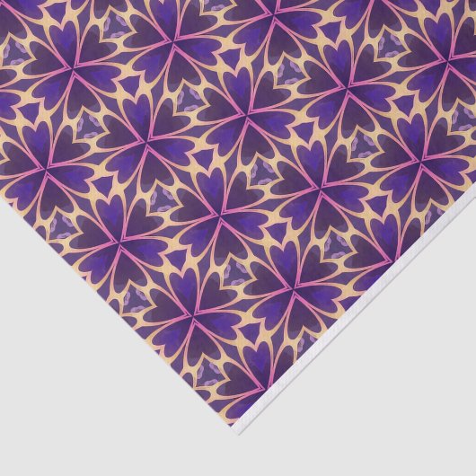 Abstracte goudroze bloemen tissuepapier (Detail)