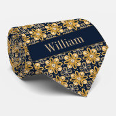 Abstracte goudsbloem bloem stropdas (Opgerold)