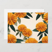 Abstracte goudsbloemen briefkaart (Voorkant / Achterkant)