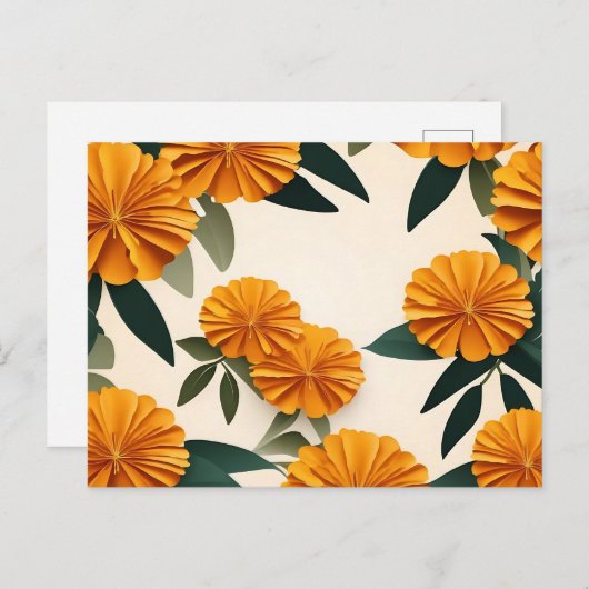 Abstracte goudsbloemen briefkaart (Voorkant / Achterkant)