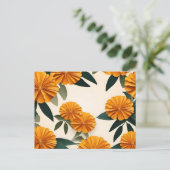 Abstracte goudsbloemen briefkaart (Staand voorkant)