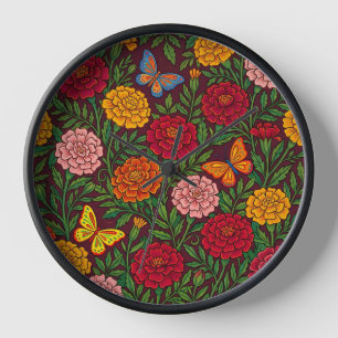 Abstracte goudsbloemtuin vlinders kunst klokken