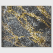 Abstracte goudsparken met rotsachtige textuur cadeaupapier (Vlak)