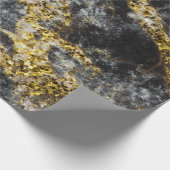 Abstracte goudsparken met rotsachtige textuur cadeaupapier (Hoek)