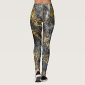 Abstracte goudsparken met rotsachtige textuur leggings (Achterkant)
