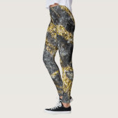 Abstracte goudsparken met rotsachtige textuur leggings (Links)