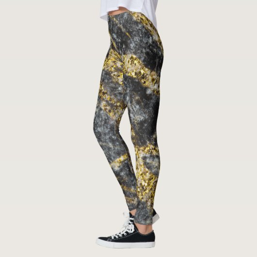 Abstracte goudsparken met rotsachtige textuur leggings (Links)