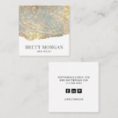 Abstracte goudsparkle Glitter Hair Stylist Vierkante Visitekaartje (Voorkant / Achterkant)