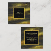 *~* Abstracte goudstof en zwart opwindend zwart Vierkante Visitekaartje (Voorkant / Achterkant)