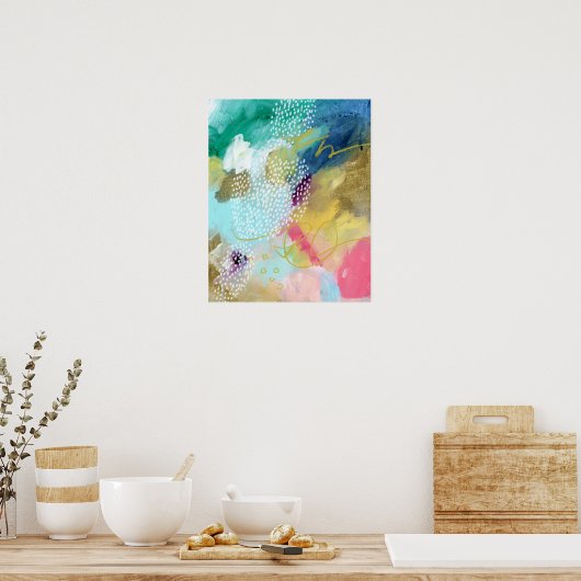 Abstracte goudverf poster (Keuken)