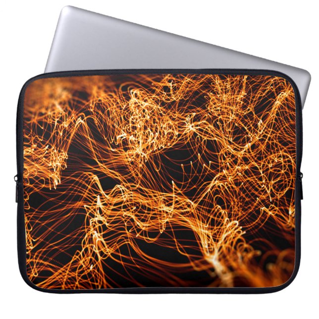 Abstracte goudverlichting laptop sleeve (Voorkant)