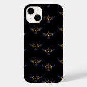 Abstracte goudvogel, paars en groen, zwart Case-Mate iPhone case (Achterkant)