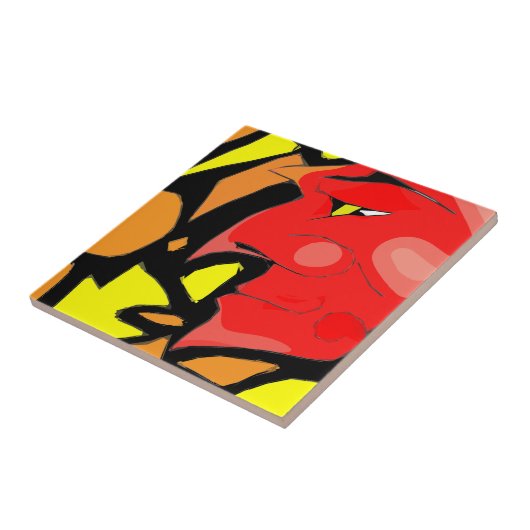 Abstracte graankkunst tegeltje (Zijkant)