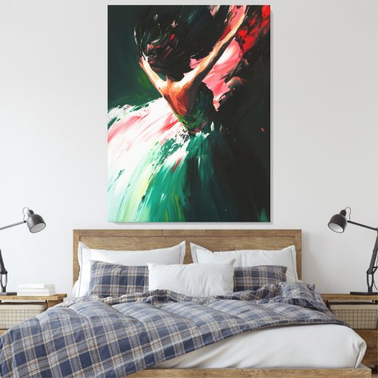 Abstracte Grace in Motion - olieverfschilderij Canvas Afdruk (Insitu (Slaapkamer))