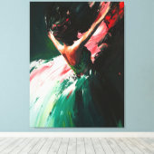 Abstracte Grace in Motion - olieverfschilderij Canvas Afdruk (Insitu (Houten vloer))