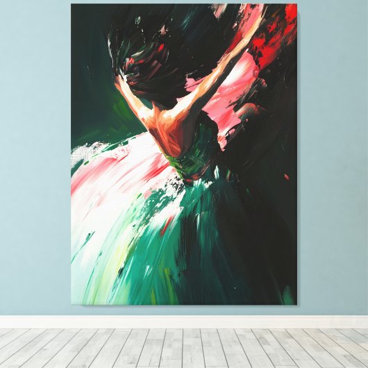 Abstracte Grace in Motion - olieverfschilderij Canvas Afdruk (Insitu (Houten vloer))