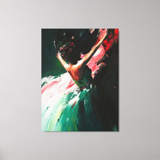 Abstracte Grace in Motion - olieverfschilderij Canvas Afdruk (Voorkant)