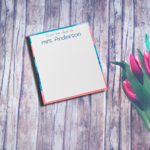 Abstracte gradiënt koraal blauwe rand notitieblok