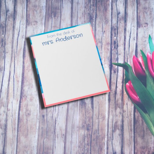 Abstracte gradiënt koraal blauwe rand notitieblok