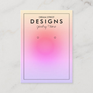Abstracte Gradient Pink Trendy Oorbel Display Kaar Visitekaartje