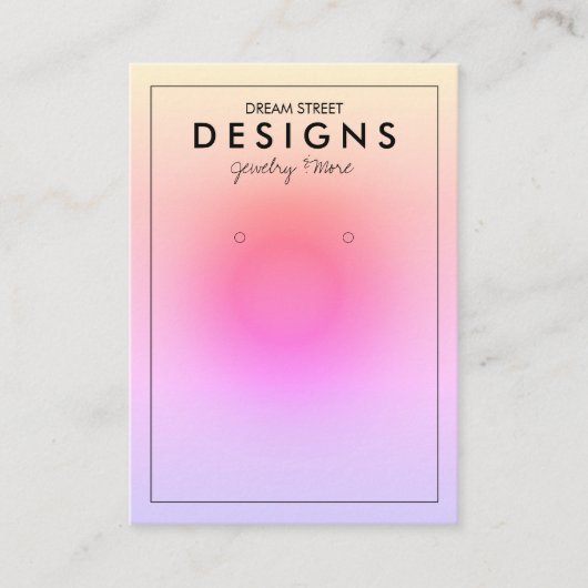 Abstracte Gradient Pink Trendy Oorbel Display Kaar Visitekaartje (Voorkant)