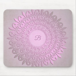 Abstracte gradiënt roze mandala .monogram. muismat