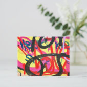 abstracte graffiti-achtergrond briefkaart (Staand voorkant)