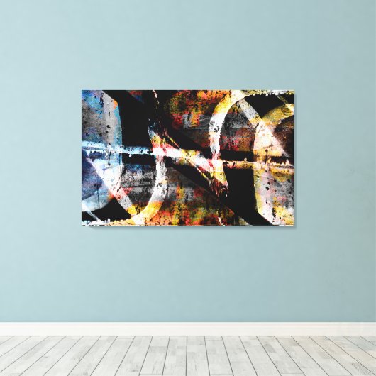 Abstracte graffiti canvas afdruk (Insitu (Houten vloer))