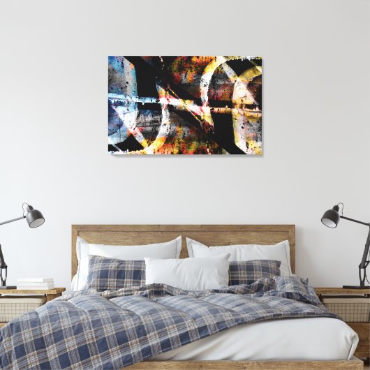 Abstracte graffiti canvas afdruk (Insitu (Slaapkamer))
