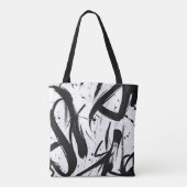 Abstracte Graffiti Canvas tas – Vet Zwart & Wit (Achterkant)