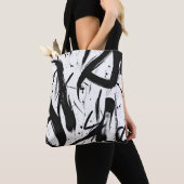 Abstracte Graffiti Canvas tas – Vet Zwart & Wit (Dichtbij)