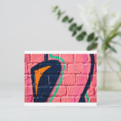 Abstracte Graffiti-details op de getextureerde wan Briefkaart (Staand voorkant)