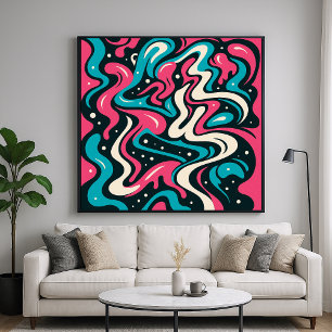Abstracte graffiti - gedurfde levendige lijnstijl poster