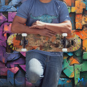 Abstracte graffiti-geïnspireerde Abstracte aardse  Persoonlijk Skateboard