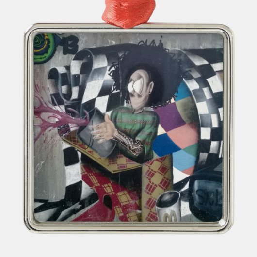 Abstracte graffiti-kunst metalen ornament (Voorkant)