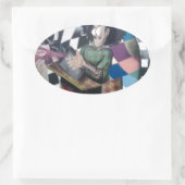 Abstracte graffiti-kunst ovale sticker (Tas)