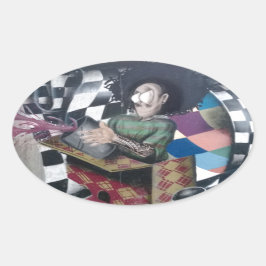 Abstracte graffiti-kunst ovale sticker