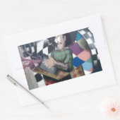 Abstracte graffiti-kunst rechthoekige sticker (Envelop)