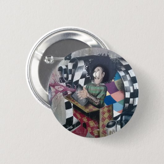 Abstracte graffiti-kunst ronde button 5,7 cm (Voorkant /achterkant)
