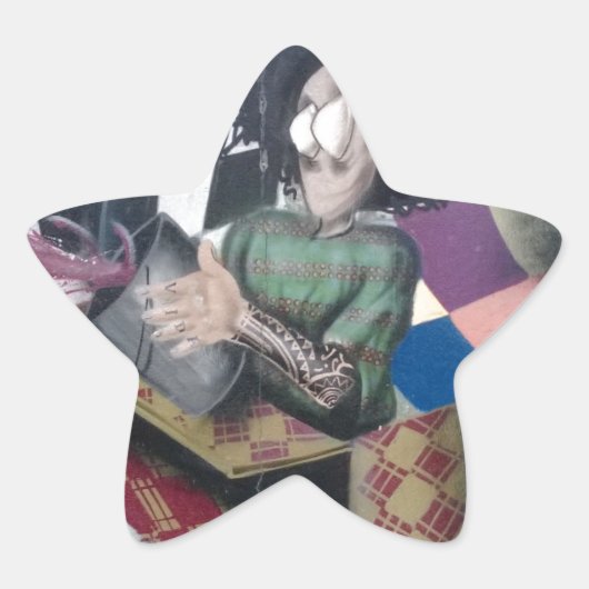 Abstracte graffiti-kunst ster sticker (Voorkant)