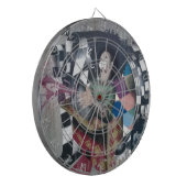 Abstracte Graffiti Kunstwerk Dartbord (Voorkant Links)