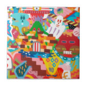 Abstracte graffiti-muurschildering tegeltje (Voorkant)