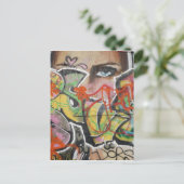 abstracte graffiti muurstekst briefkaart (Staand voorkant)