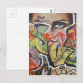 abstracte graffiti muurstekst briefkaart (Voorkant / Achterkant)