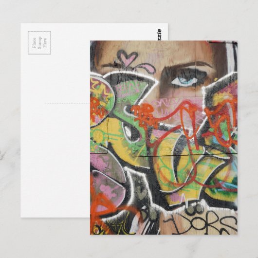 abstracte graffiti muurstekst briefkaart (Voorkant / Achterkant)