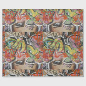 abstracte graffiti muurstekst cadeaupapier (Vlak)