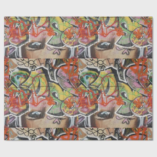 abstracte graffiti muurstekst cadeaupapier (Vlak)