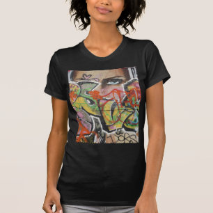 abstracte graffiti muurstekst t-shirt