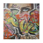 abstracte graffiti muurstekst tegeltje (Voorkant)