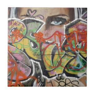 abstracte graffiti muurstekst tegeltje